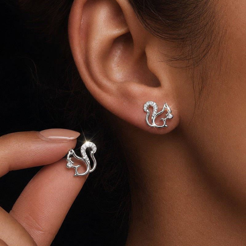 Crystal Squirrel Stud Earrings
