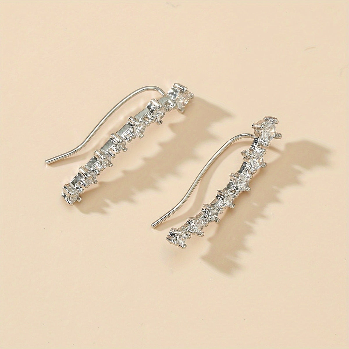 Crystal Arc Climber Earrings