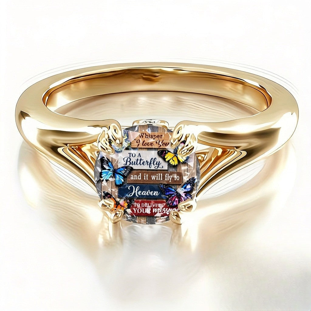 Butterfly Heaven Message Ring