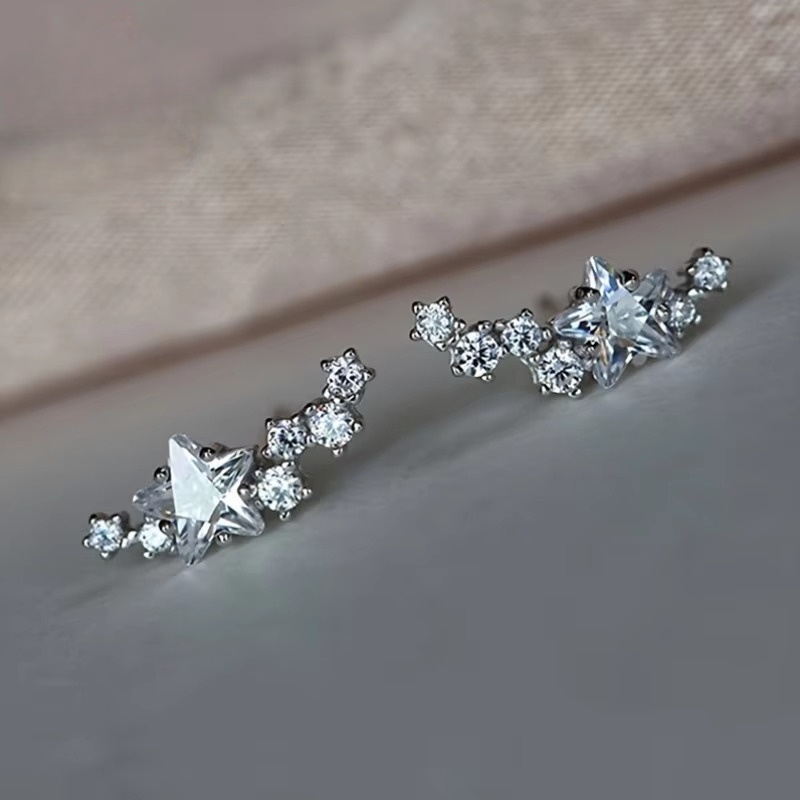 Glittering Star Stud Earrings