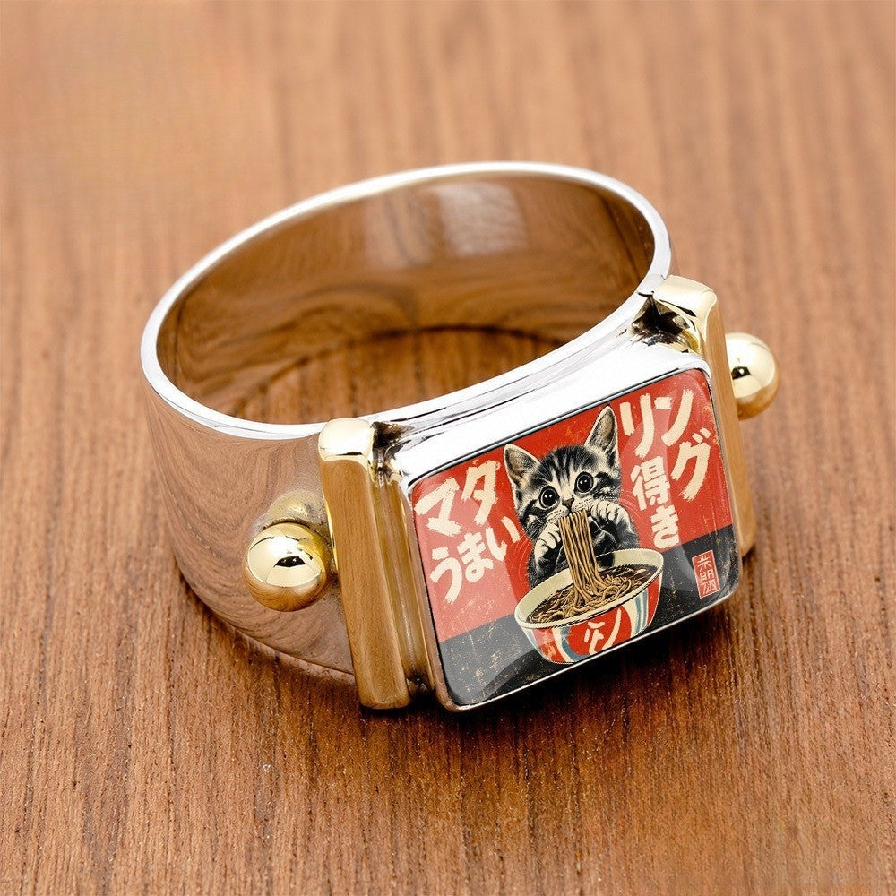 Ramen Cat Color-Block Ring