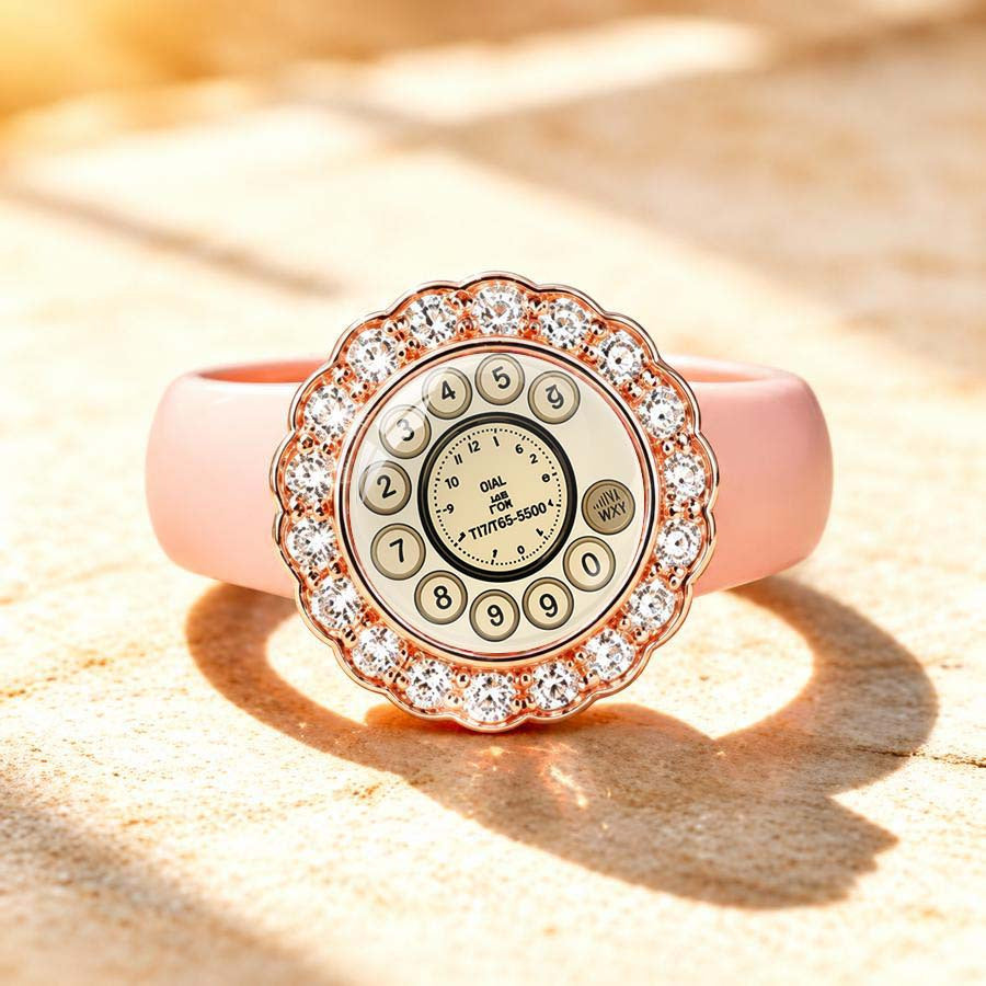 Vintage Telephone Crystal Ring