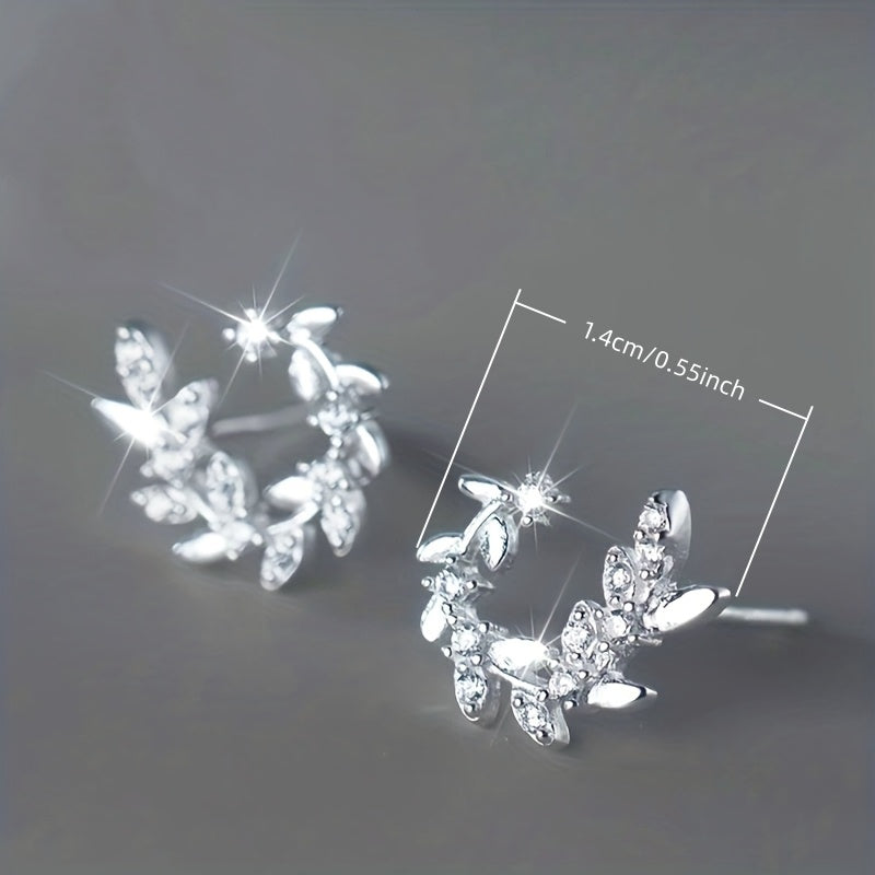 Crystal Leaf Wreath Earrings