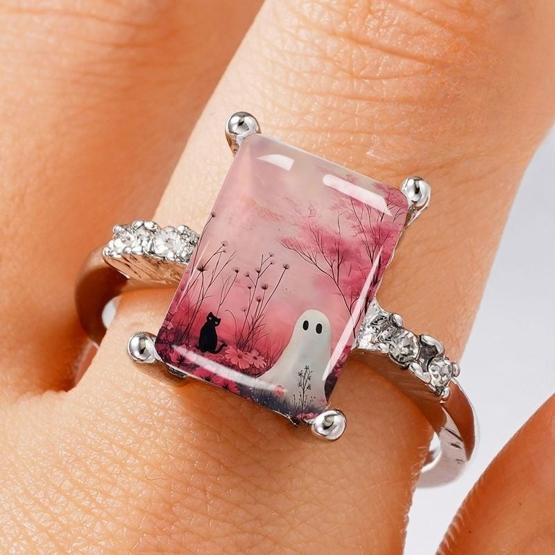 Ghost Cat Rectangular Ring