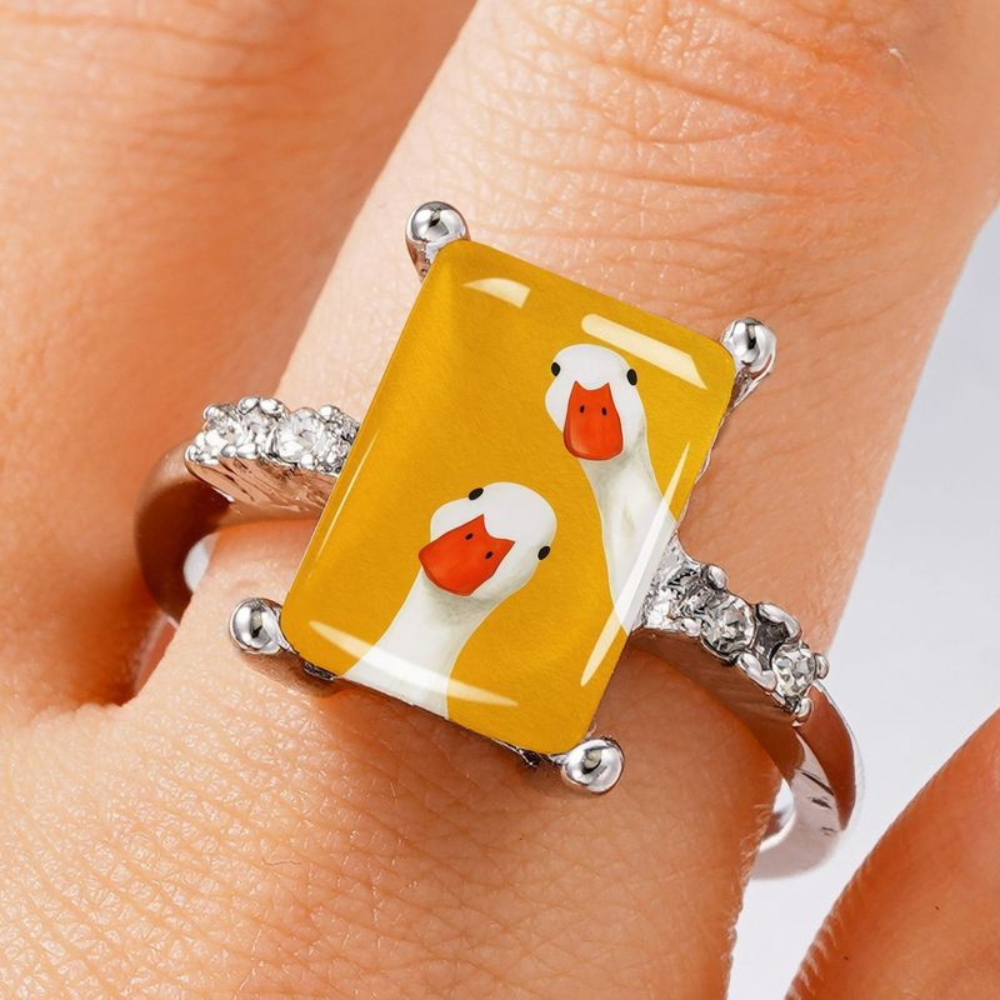 Two Funny Goose Square Ring