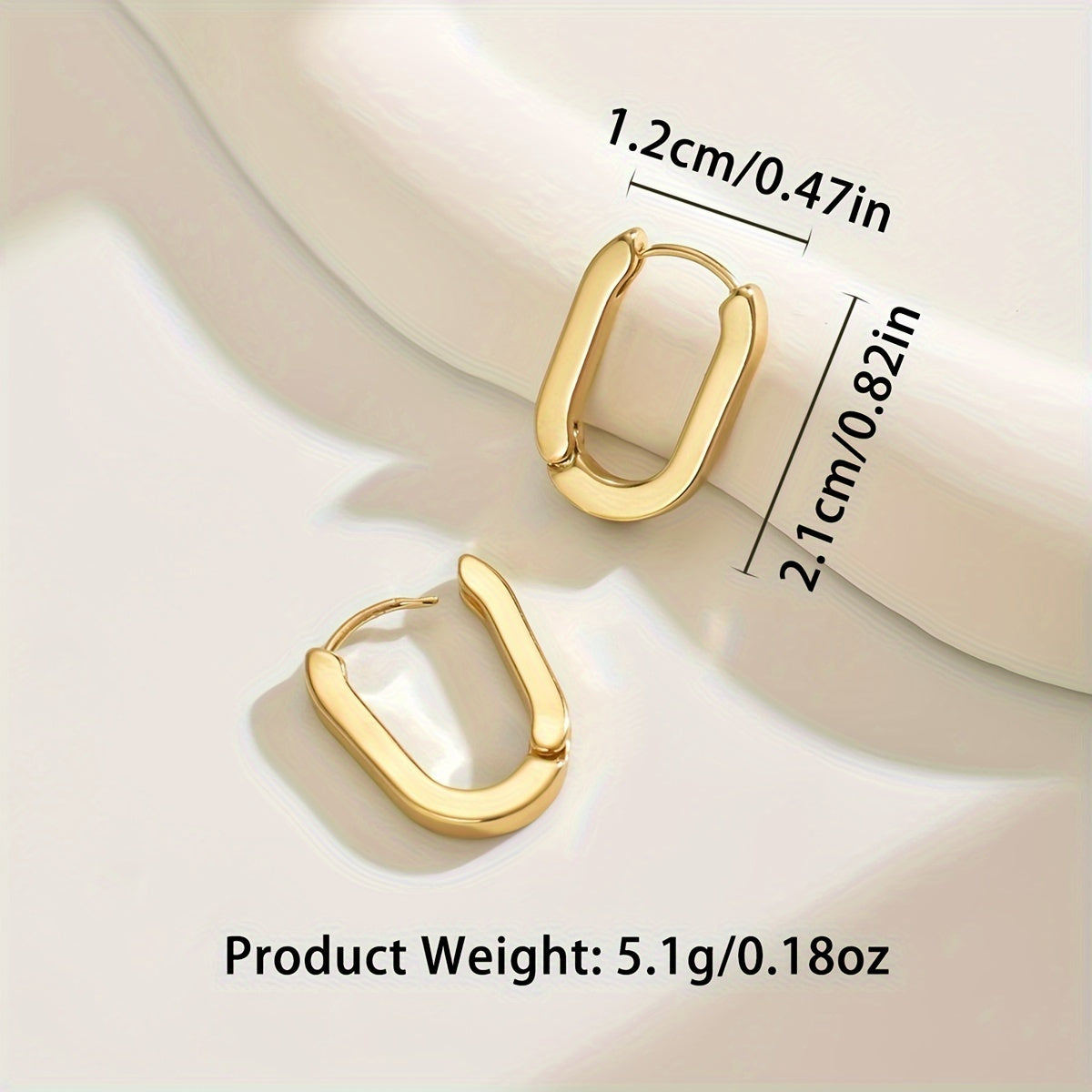 Rectangular Huggie Hoop Earrings