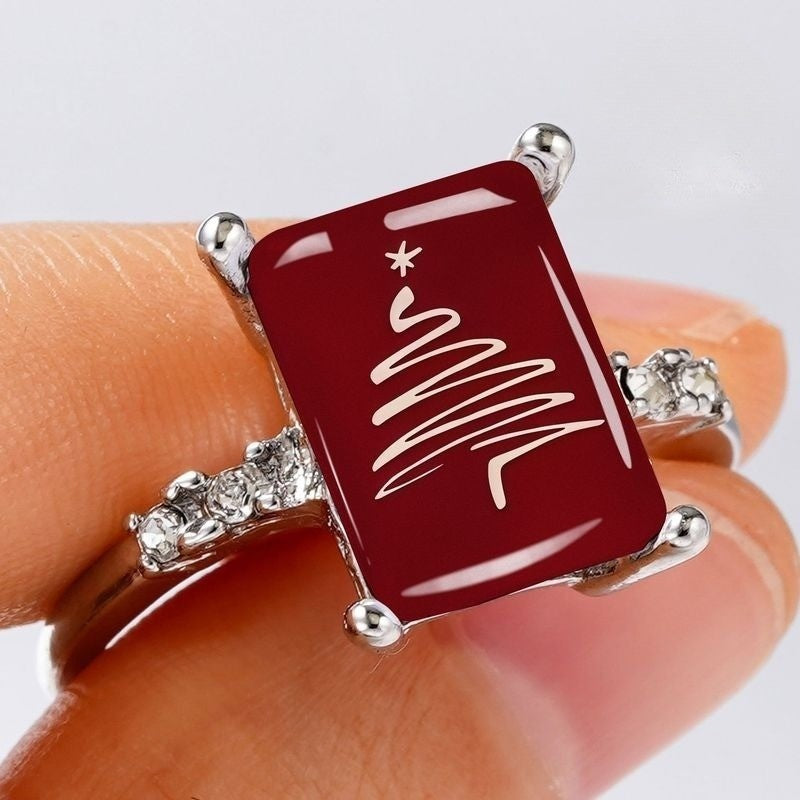 Red Christmas Tree Ring