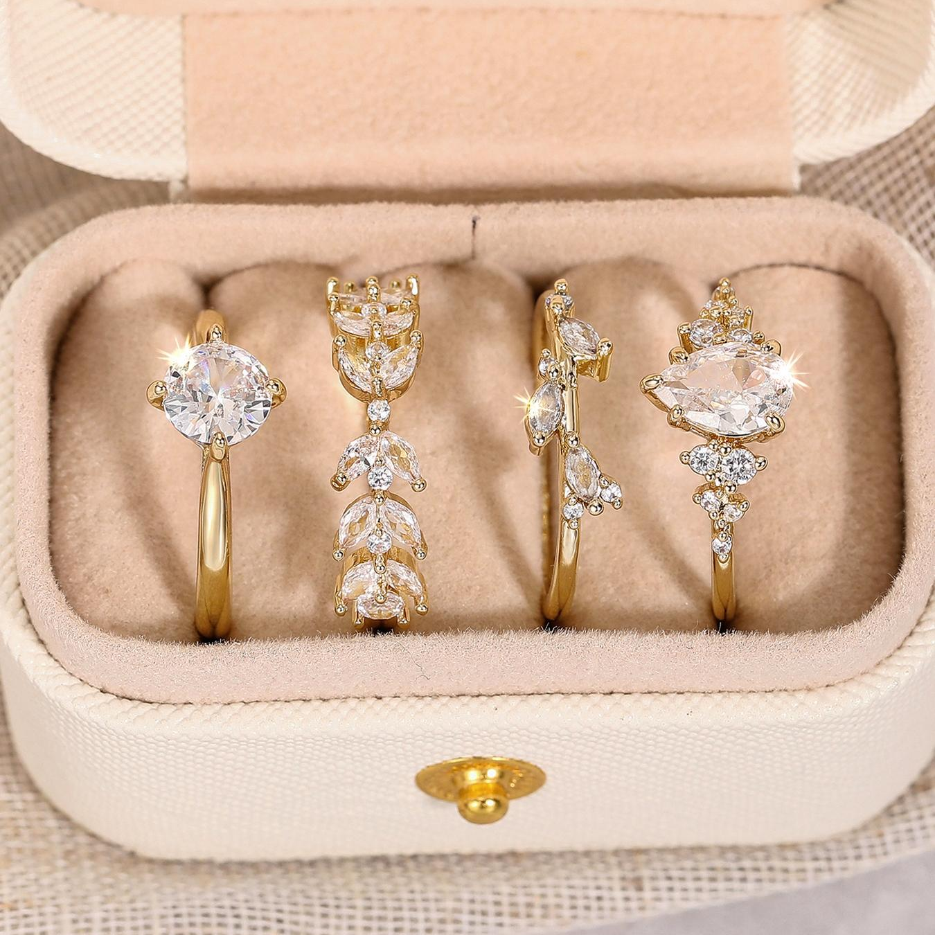4pc Zirconia Stackable Ring Set