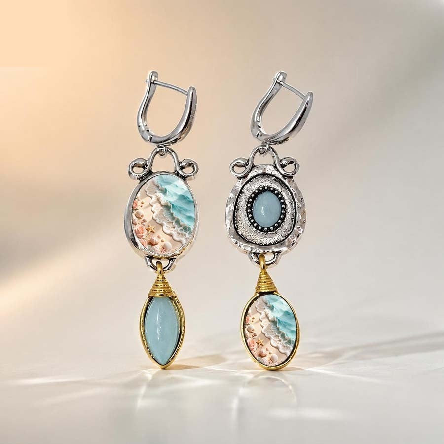 Beach Wave Asymmetrical Earrings