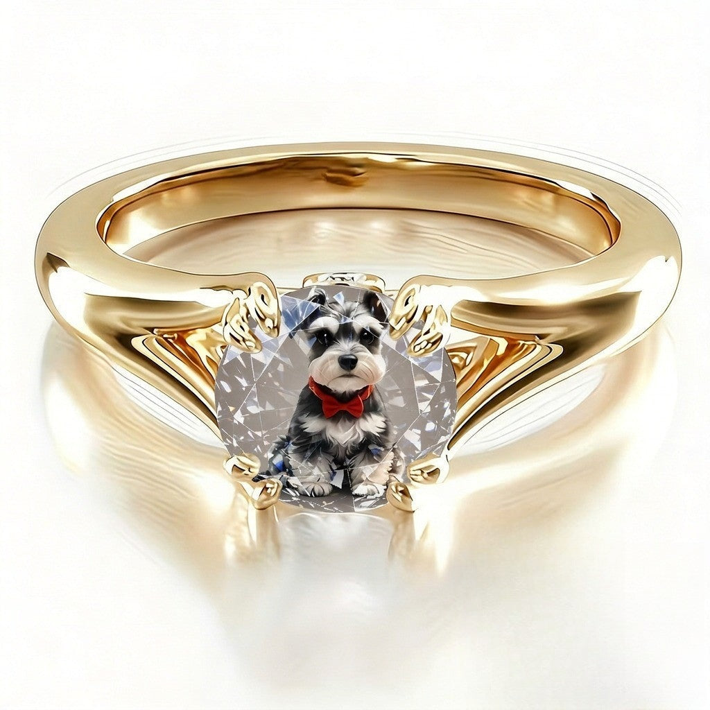 Schnauzer Crystal Ring