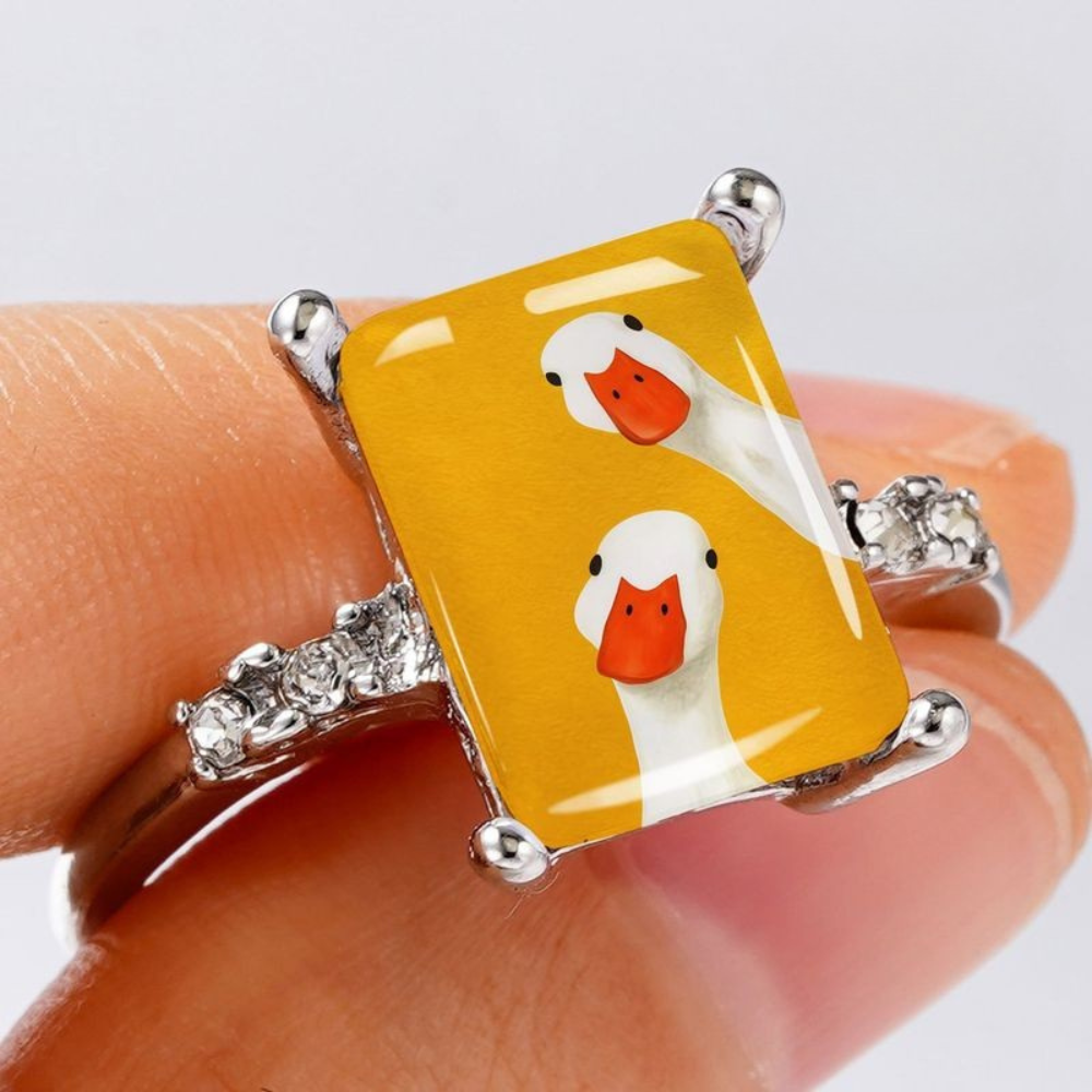 Two Funny Goose Square Ring