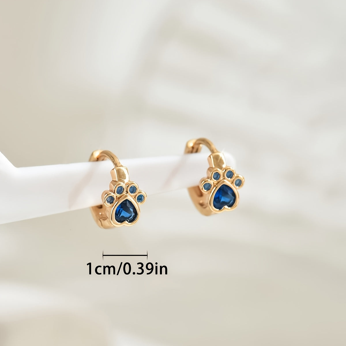 Blue Paw Print Hoop Earrings