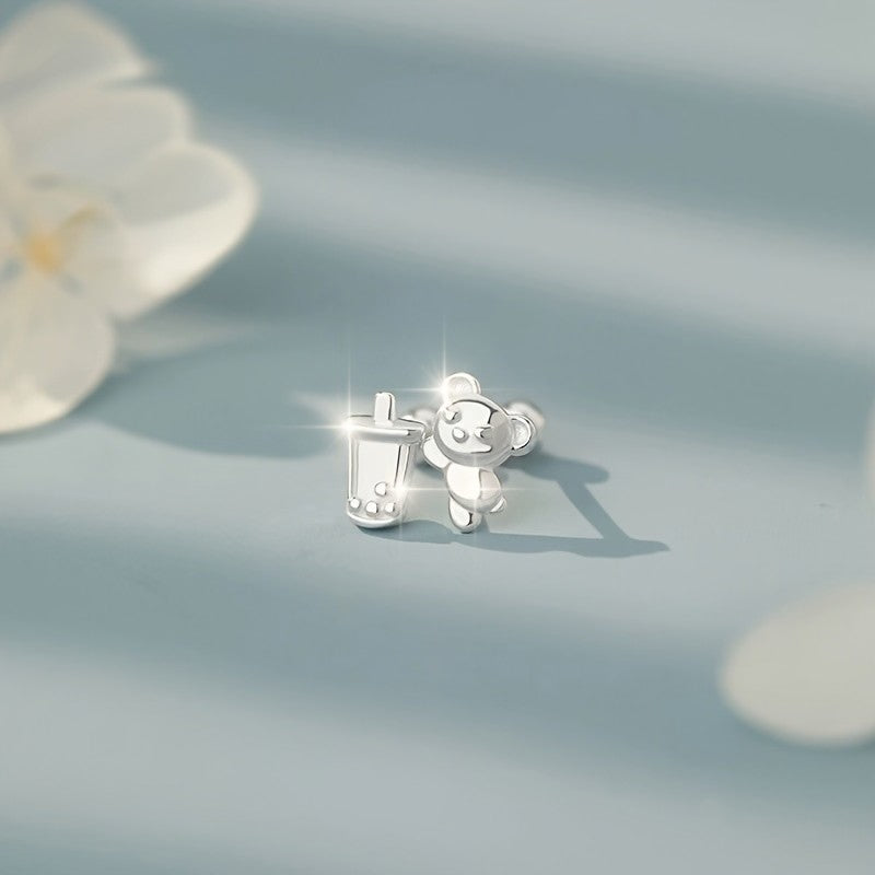 Bear and Boba Stud Earrings