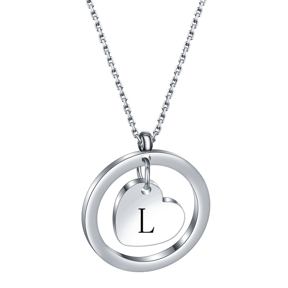 Initial Heart Pendant Necklace