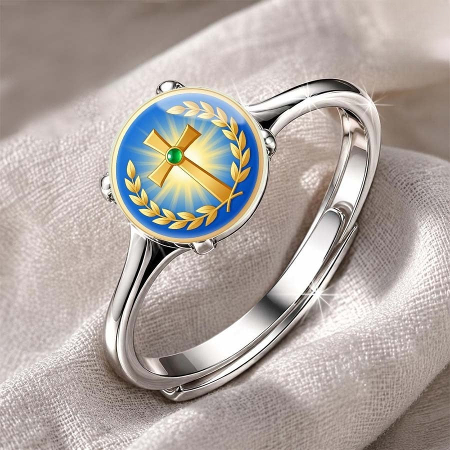 Blue Cross & Laurel Wreath Ring