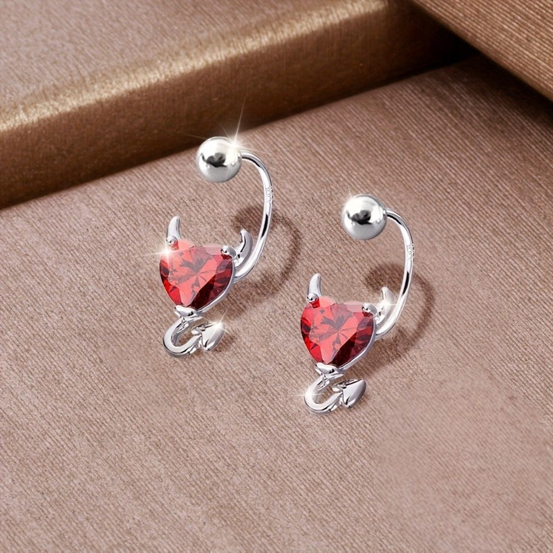 Devil Heart Drop Earrings