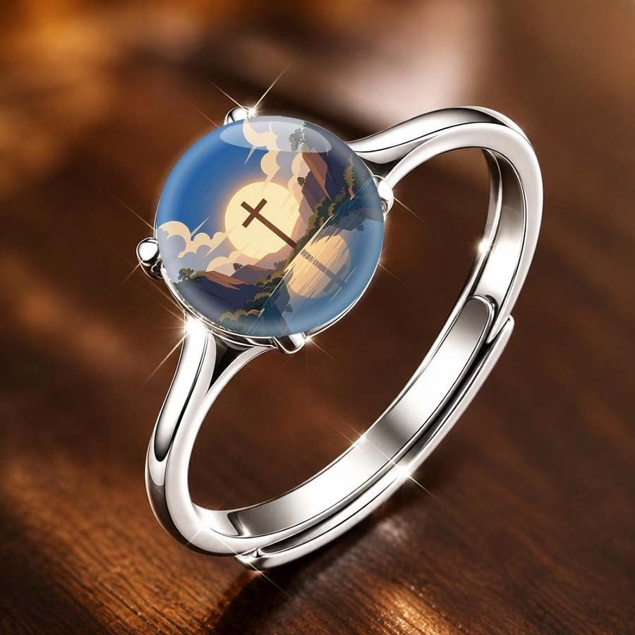 Mountain Cross Scenery Ring