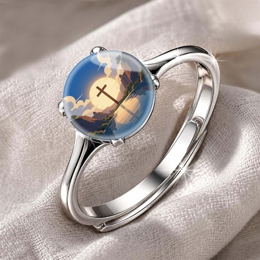 Mountain Cross Scenery Ring