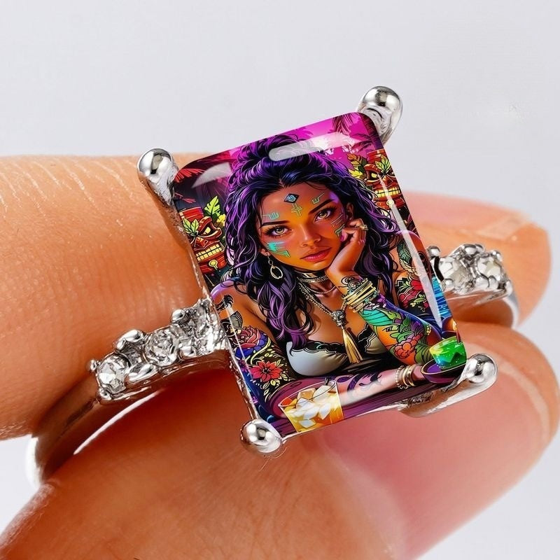 Colorful Art Glass Ring