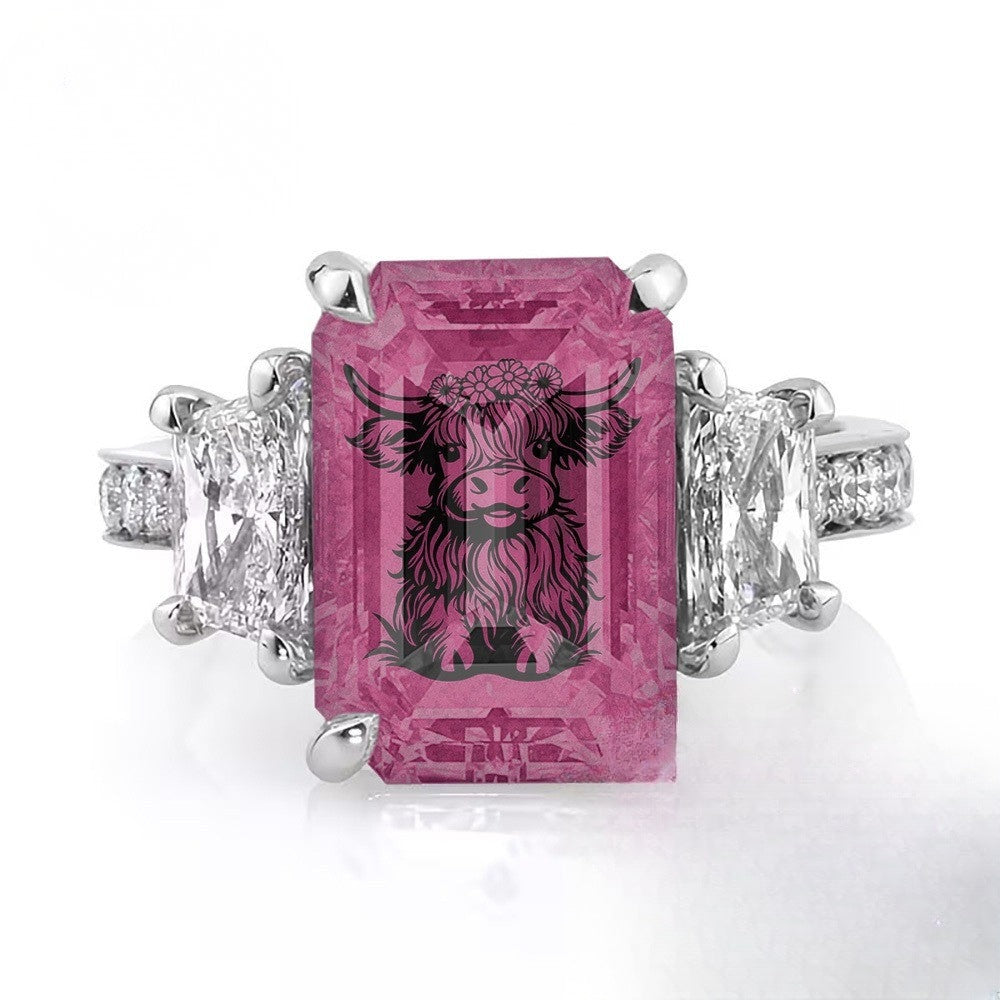 Pink Highland Cow Ring