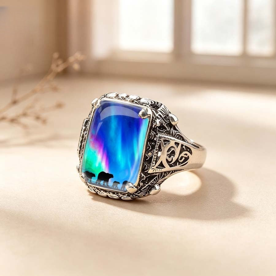 Aurora Bear Silhouette Ring