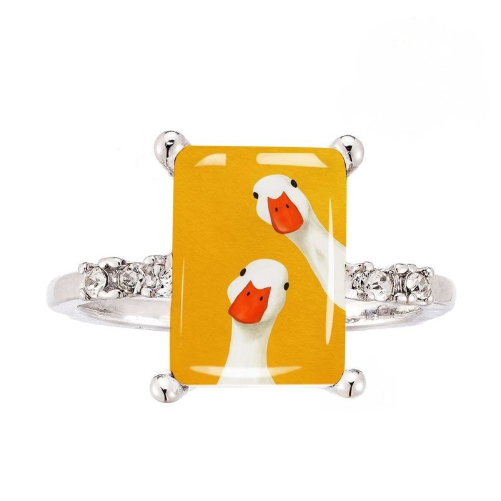 Two Funny Goose Square Ring