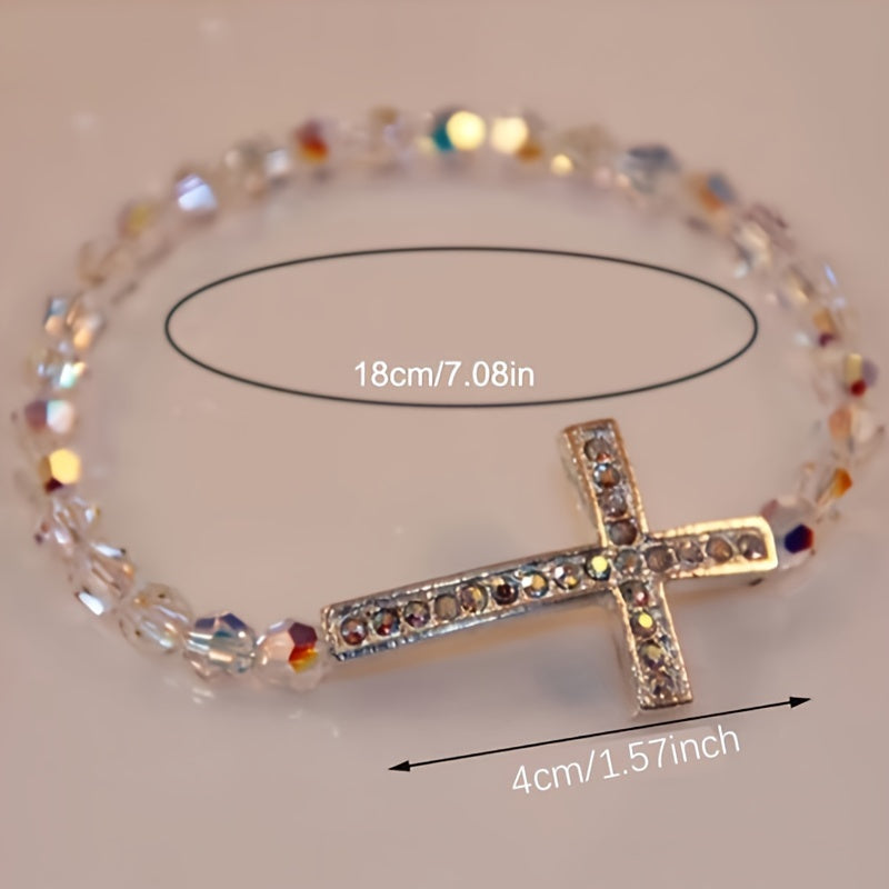 Crystal Cross Beaded Bracelet