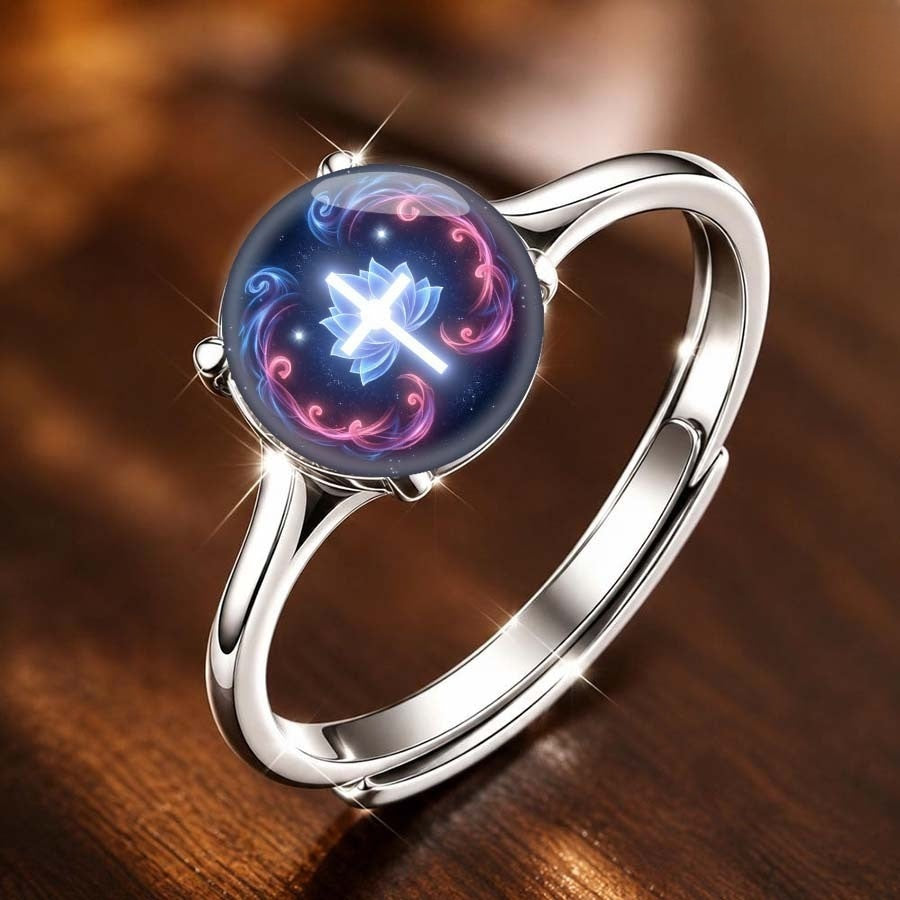 Lotus Cross Dome Ring