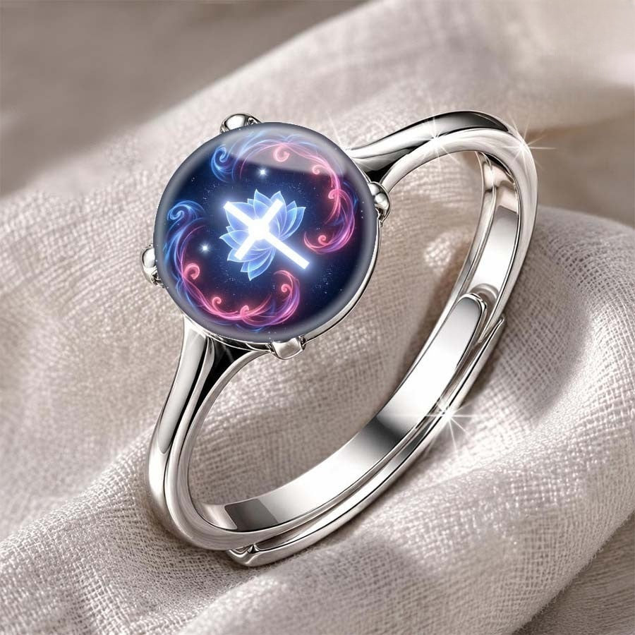 Lotus Cross Dome Ring