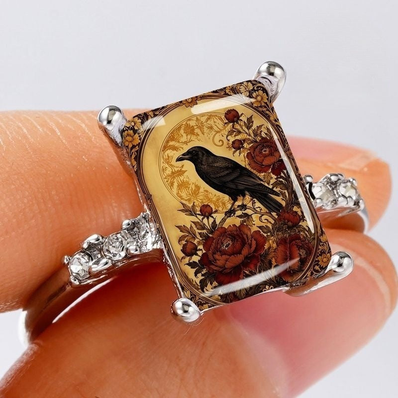 Raven & Rose Rectangular Ring