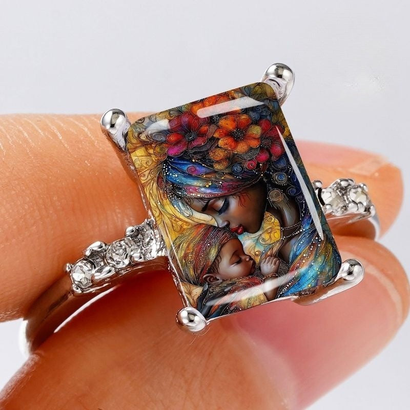 Mother & Child Portrait Ring