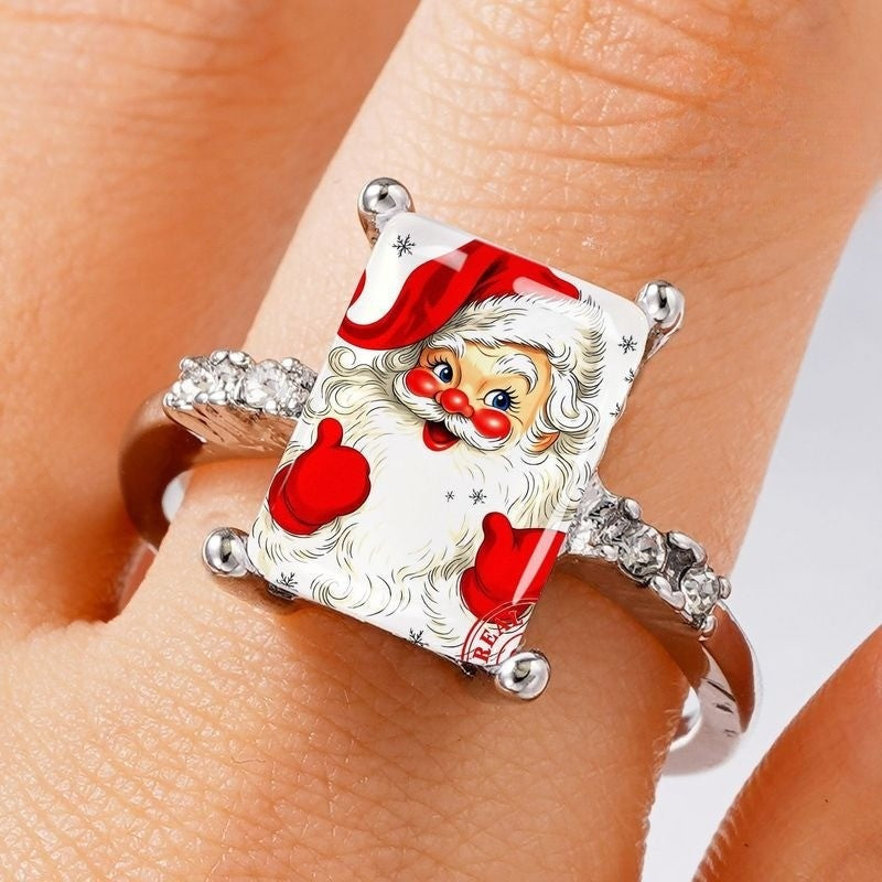 Vintage Santa Claus Rectangular Ring