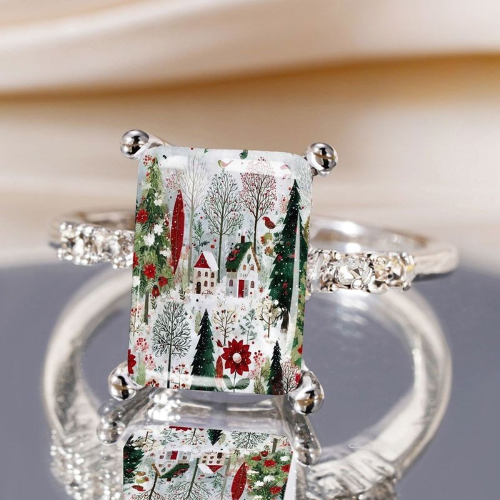 Winter Forest Square Ring