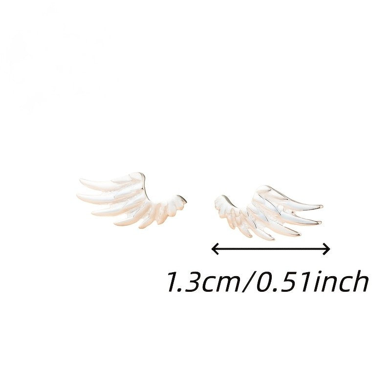 Silver Angel Wing Stud Earrings