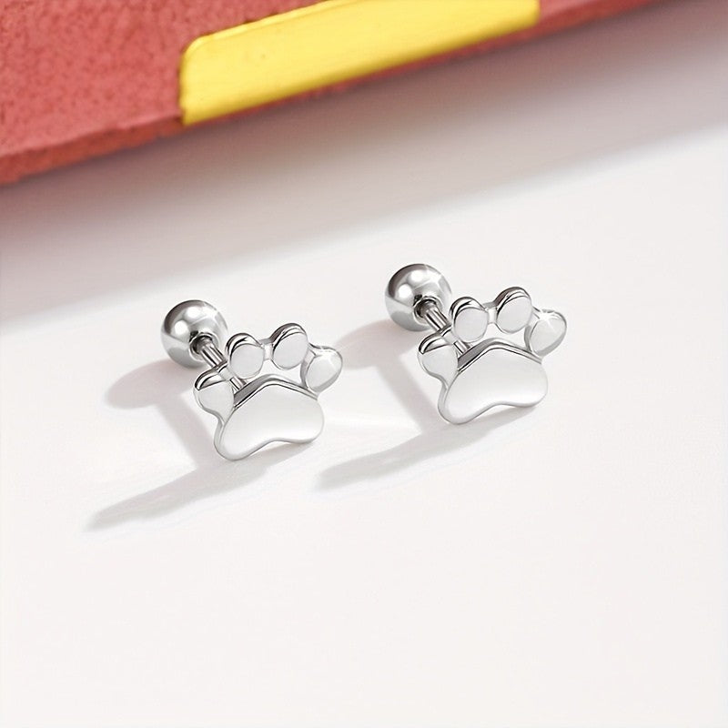 Paw Print Stud Earrings