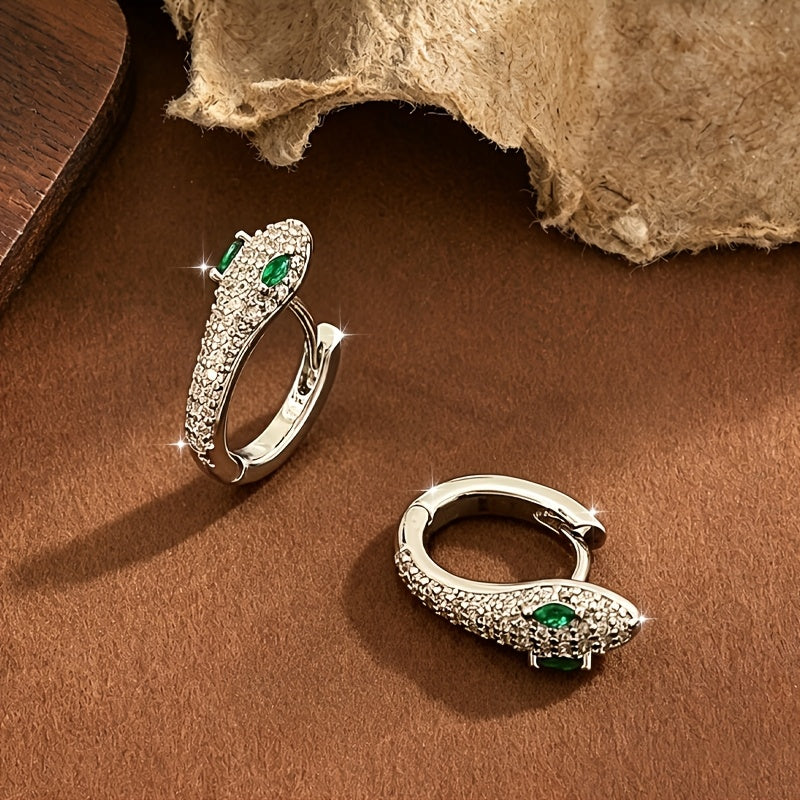 Crystal Snake Hoop Earrings