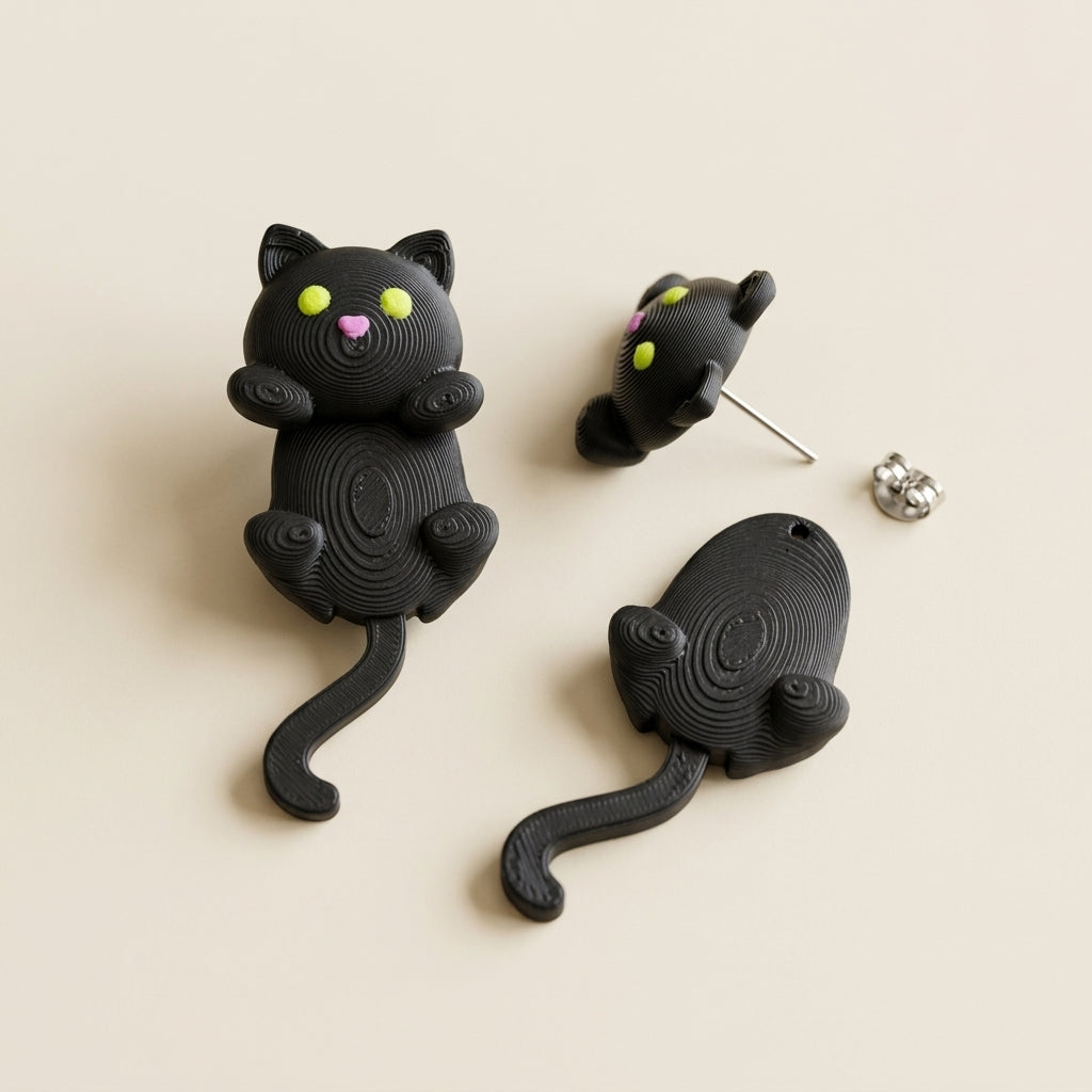 Cartoon Cat Dangle Earrings