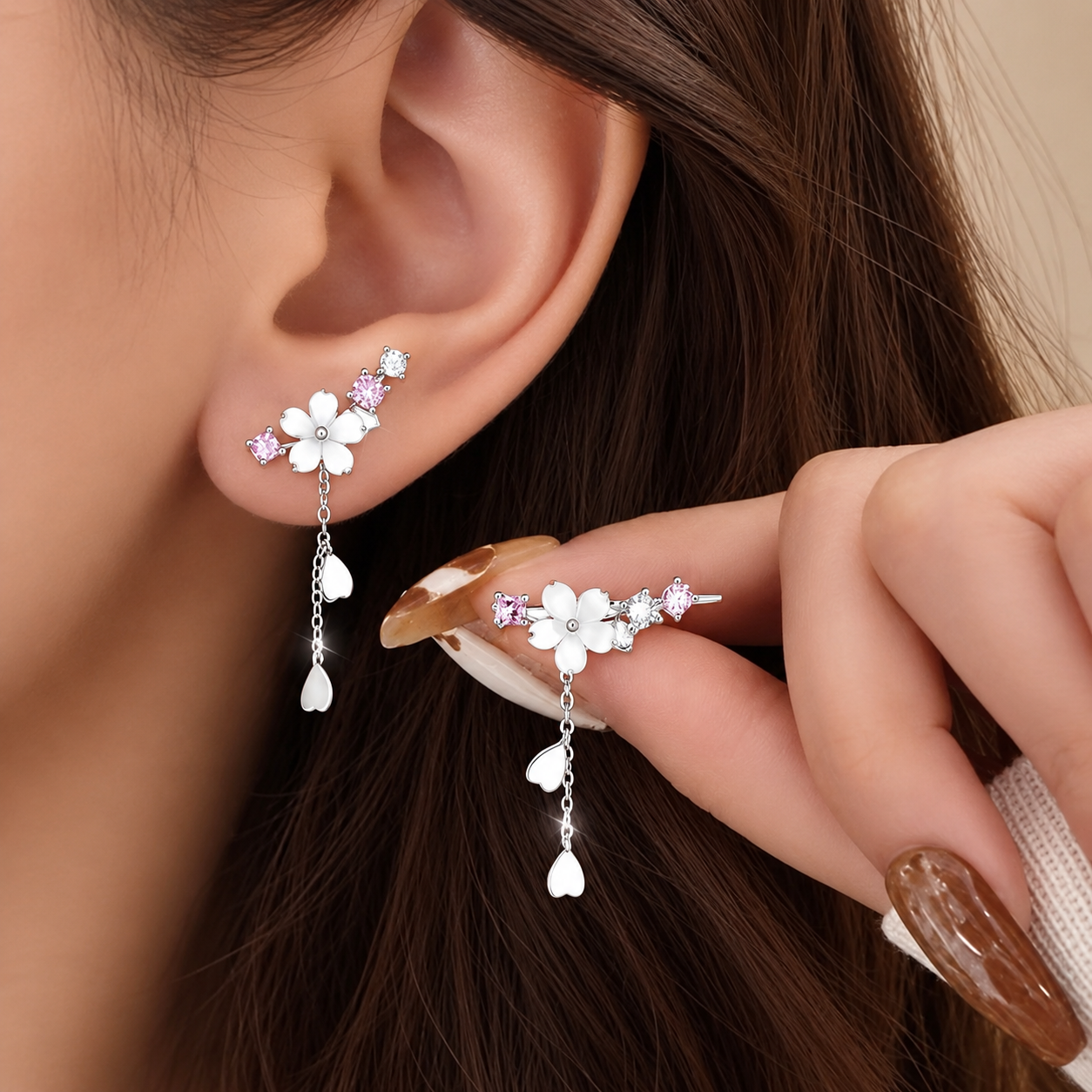 Sakura Tassel Drop Earrings