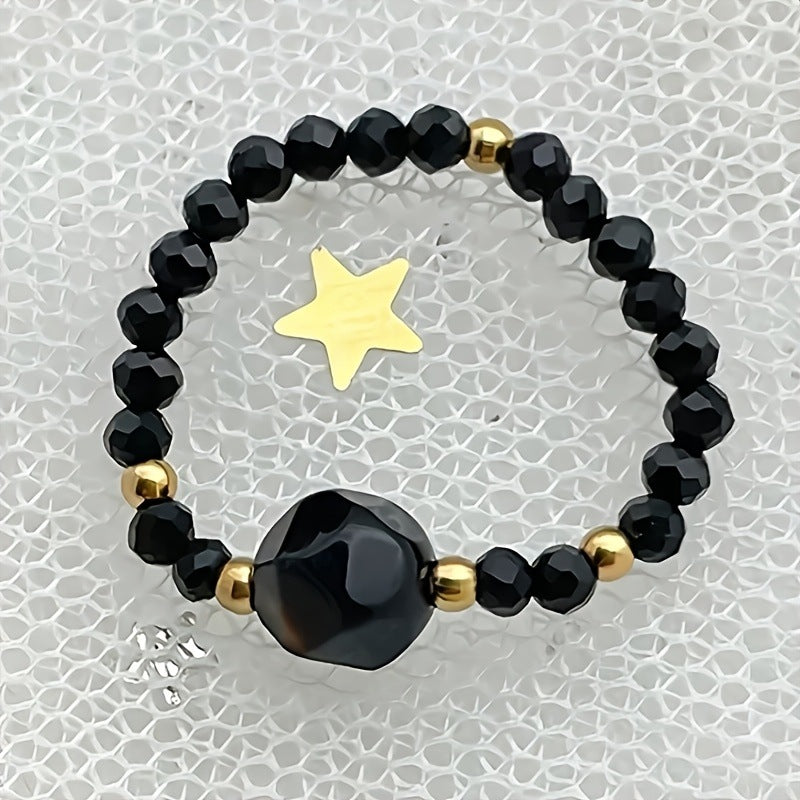 Faceted Stone Stretch Ring