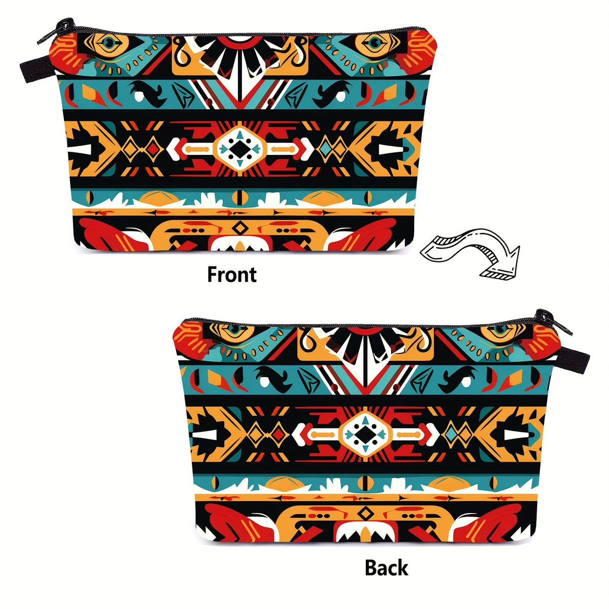 Geometric Tribal Print Pouch