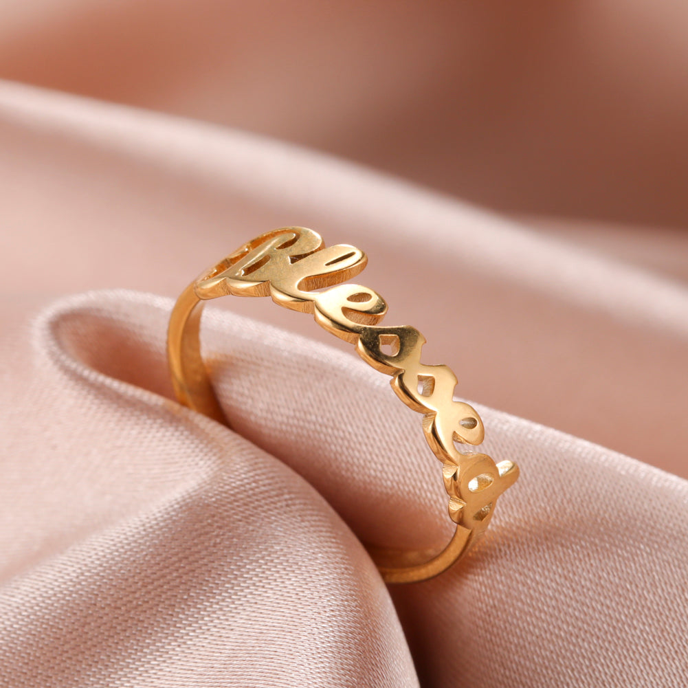 Stainless Steel “Blessed” Ring