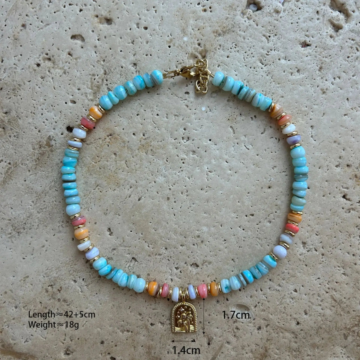 Multicolor Beaded Religious Pendant Necklace