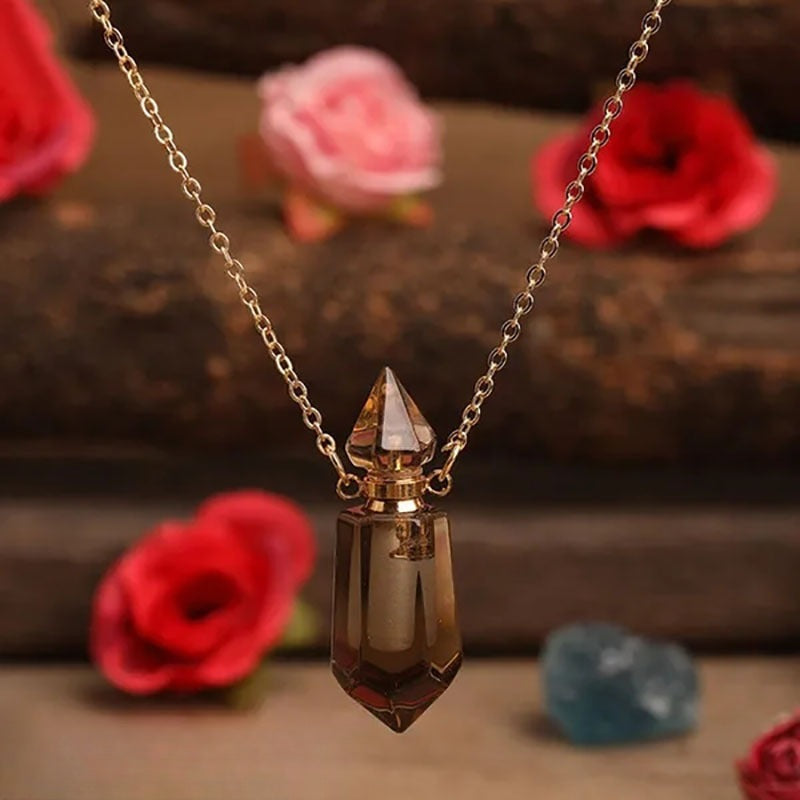 Natural Stone Crystal Pendant Necklace