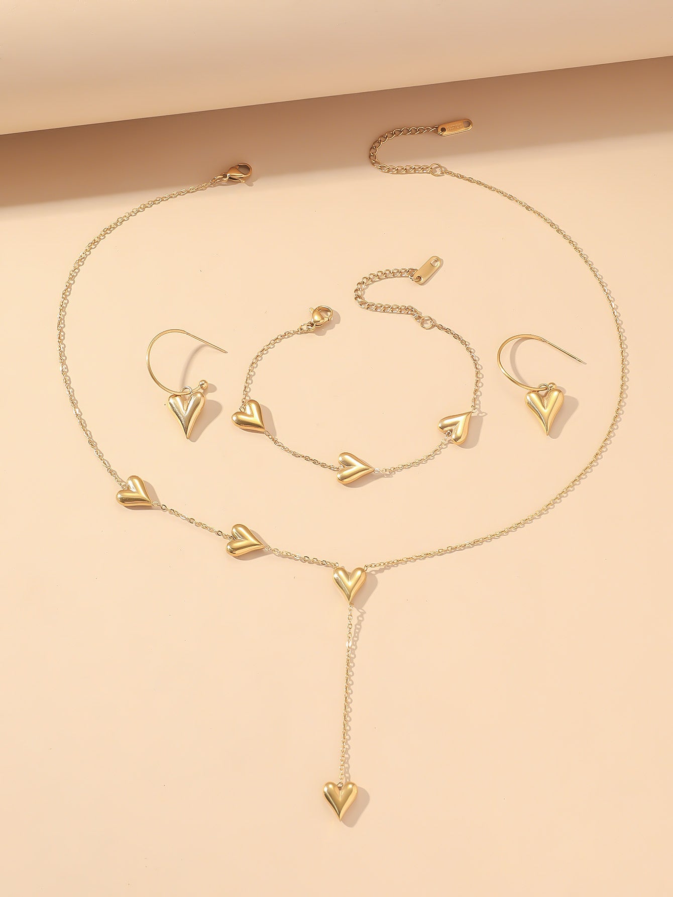 3pc Dainty Heart Jewelry Set