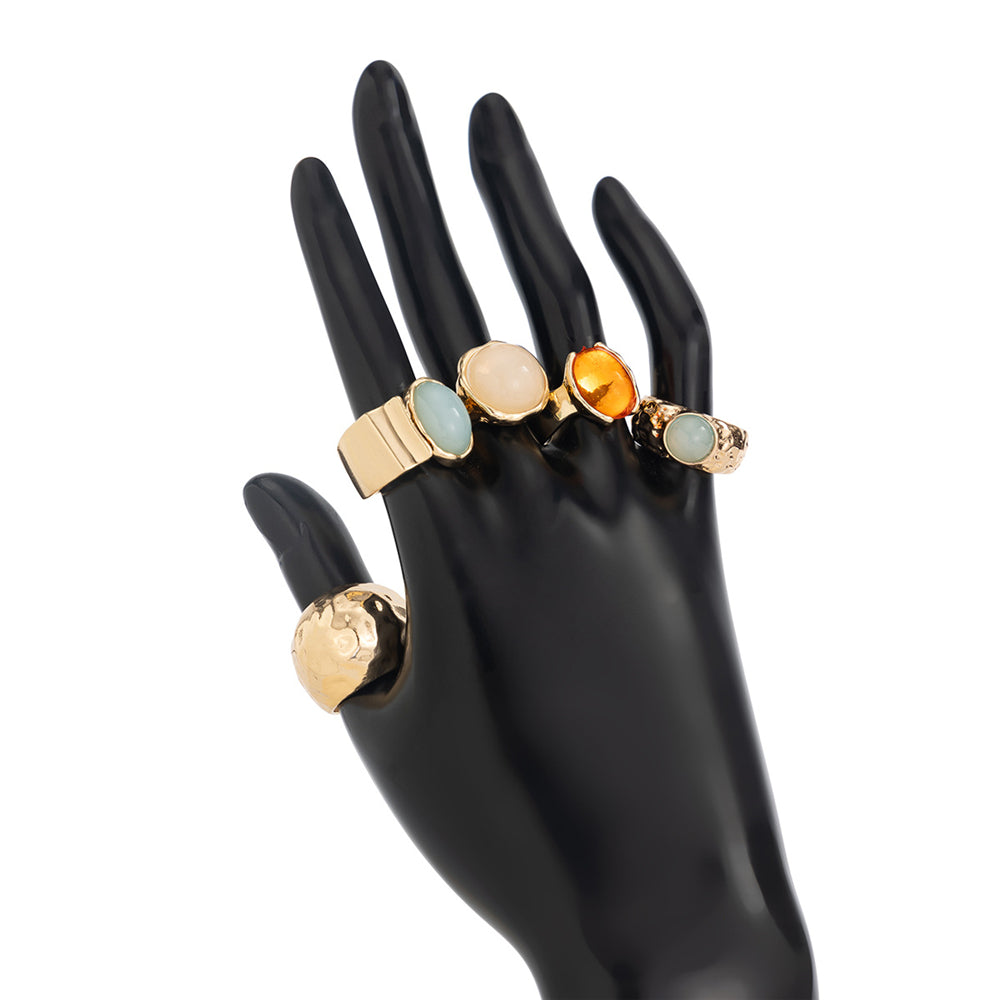 5pc Colorful Ring Set