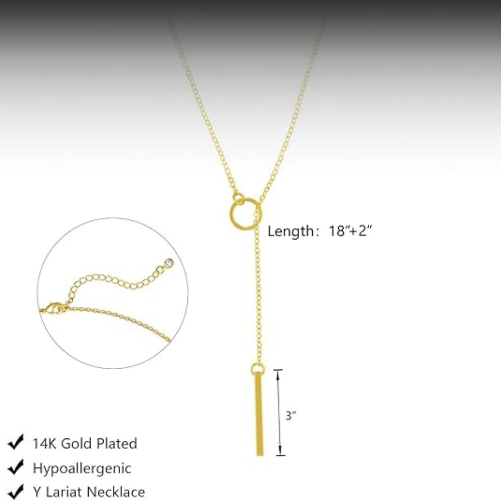 Dainty Gold Lariat Y Necklace