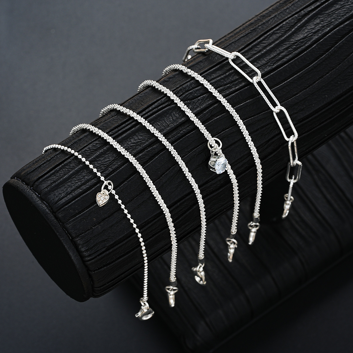 7pc Gold-Tone Dainty Chain Bracelet Set