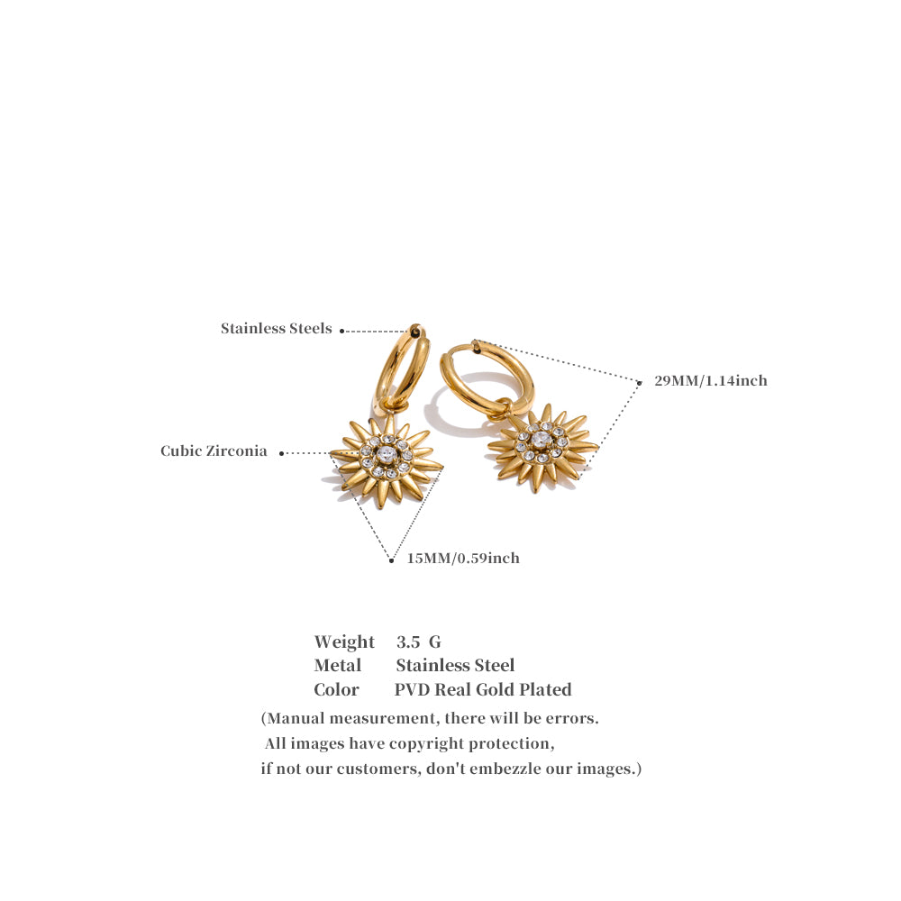 Sunburst Crystal Hoop Earrings