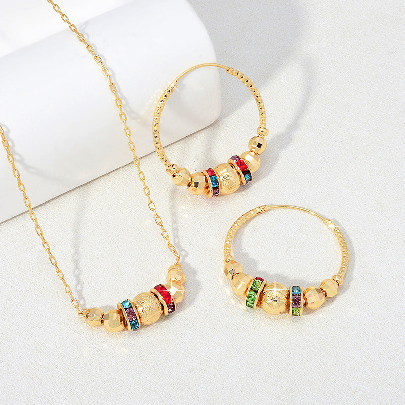 3pc Colorful Hoop Jewelry Set
