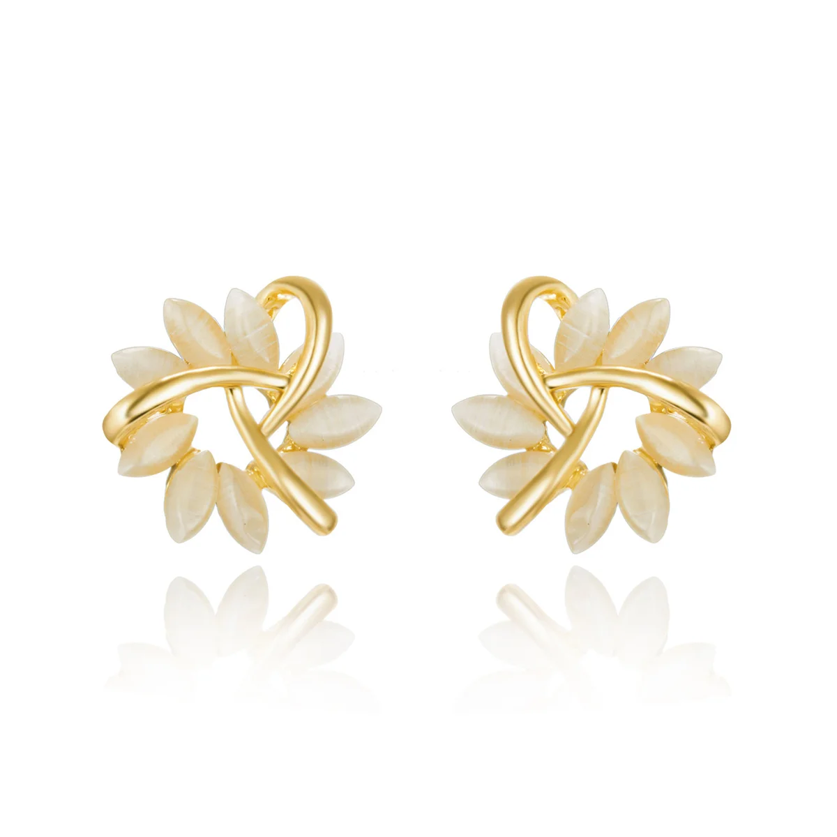 Opal Flower Earrings